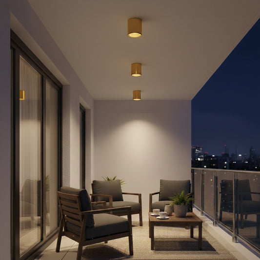 MARETTI KLV-101-0058 Φωτιστικό Downlight Σποτ για Λάμπα MR16 με Ντουί GU10 AC 220-240V Αδιάβροχο IP65 - Χρυσό Πλατίνα - Μ9 x Π9 x Υ9