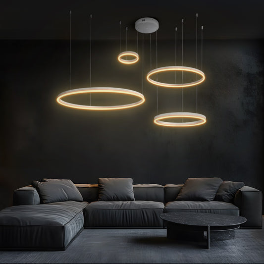 kelvo® VENOM KLV-101-0203 Κρεμαστό Φωτιστικό Οροφής LED 150W 15000lm 120° AC 220-240V IP20 Ρυθμιζόμενο Λευκό CCT με Χειριστήριο από 2700K έως 6000K Dimmable - Lumileds SMD Chip - Λευκό Ματ - Μ150 x Π90 x Υ60