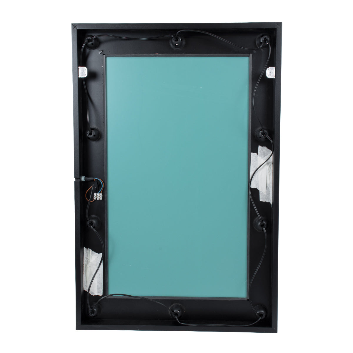 MAKEUP MIRROR-60x90-5 Μοντέρνος Καθρέπτης Μακιγιάζ με Πλαίσιο Φυσικού Ξύλου με Διακόπτη On/Off 10 x E27 AC220-240V - Μ60 x Π7 x Υ90cm - Μαύρος Έβενος