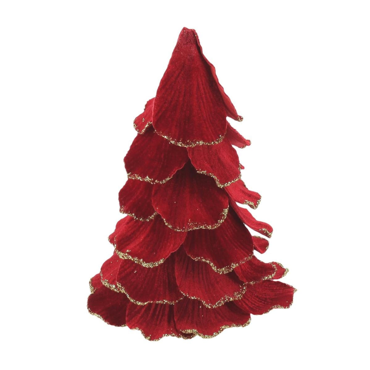 Έλατο Βελούδο Κόκκινο με Χρυσό Γκλίτερ 12x12x16