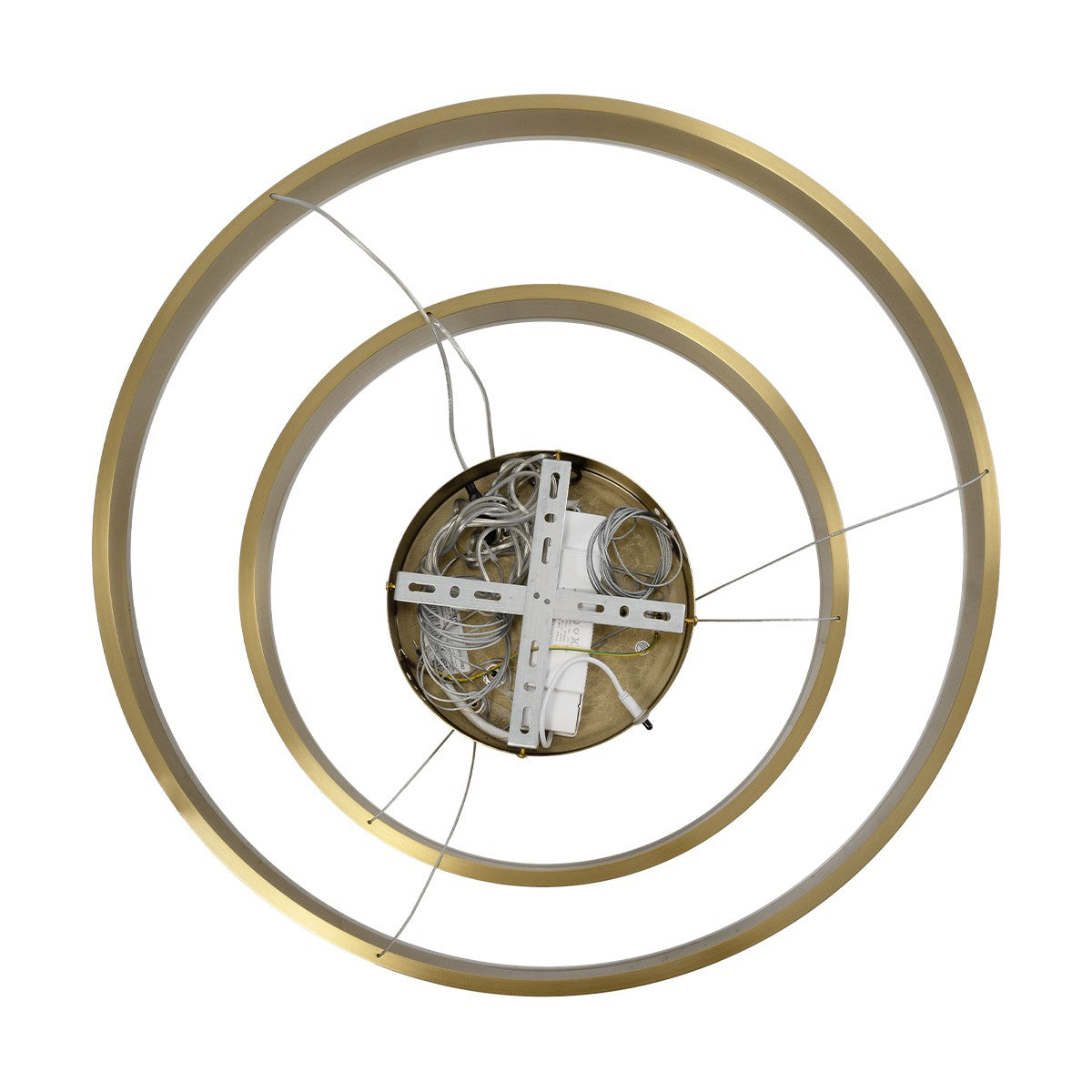 VENOM 61187-DECO Μοντέρνο Κρεμαστό Φωτιστικό Οροφής LED 75W 8818lm 120° AC 220-240V IP20 Ρυθμιζόμενο Λευκό CCT με Χειριστήριο από 2700K έως 6000K Dimmable - Lumileds SMD Chip - Χρυσό Βούρτσας - Μ60 x Π60 x Υ40