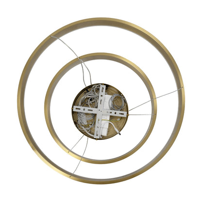 VENOM 61187-DECO Μοντέρνο Κρεμαστό Φωτιστικό Οροφής LED 75W 8818lm 120° AC 220-240V IP20 Ρυθμιζόμενο Λευκό CCT με Χειριστήριο από 2700K έως 6000K Dimmable - Lumileds SMD Chip - Χρυσό Βούρτσας - Μ60 x Π60 x Υ40