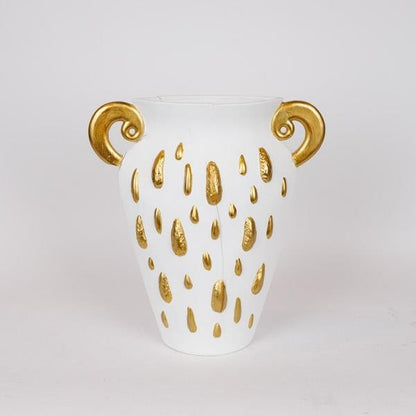 ΒΑΖΟ ΚΕΡΑΜΙΚΟ ΛΕΥΚΟ-ΧΡΥΣΟ 33.5x15.2x37.5