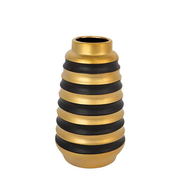 ΒΑΖΟ ΚΕΡΑΜΙΚΟ ΜΑΥΡΟ & ΧΡΥΣΟ 14x14x25