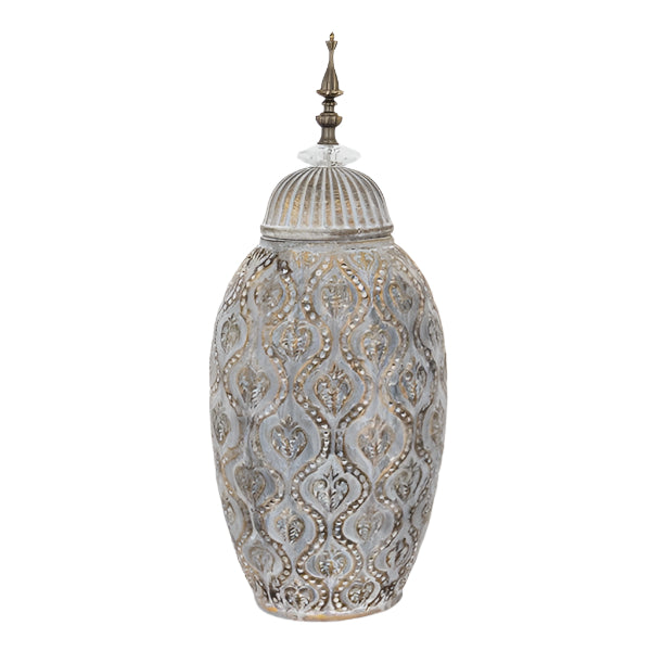 ΒΑΖΟ ΜΕ ΚΑΠΑΚΙ ΚΕΡΑΜΙΚΟ ΓΚΡΙ 21x21x47