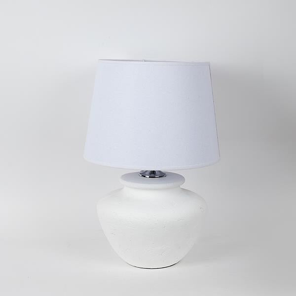 ΕΠΙΤΡΑΠΕΖΙΟ ΦΩΤΙΣΤΙΚΟ ΜΕ ΥΦΑΣΜΑΤΙΝΟ ΚΑΠΕΛΟ ΚΕΡΑΜΙΚΟ ΛΕΥΚΟ 27x27x53