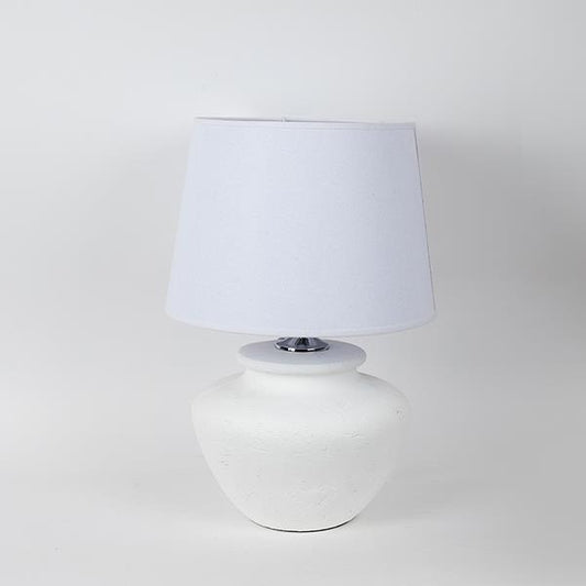 ΕΠΙΤΡΑΠΕΖΙΟ ΦΩΤΙΣΤΙΚΟ ΜΕ ΥΦΑΣΜΑΤΙΝΟ ΚΑΠΕΛΟ ΚΕΡΑΜΙΚΟ ΛΕΥΚΟ 27x27x53