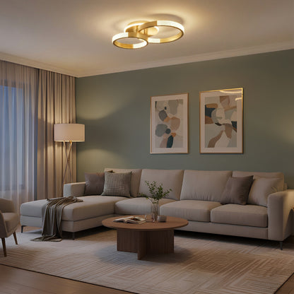 DIAMOND KLV-101-0225 Φωτιστικό Οροφής LED 67W 6700lm 360° AC 220-240V IP20 Ρυθμιζόμενο Λευκό CCT με Χειριστήριο από 2700K έως 6000K Dimmable - Lumileds SMD Chip - Χρυσό Πλατίνα - Μ60 x Π40 x Υ14