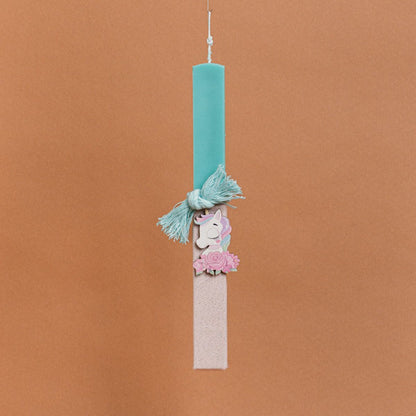 Λαμπάδα Στολισμένη “Μονόκερος” σε Συσκευασία Δώρου