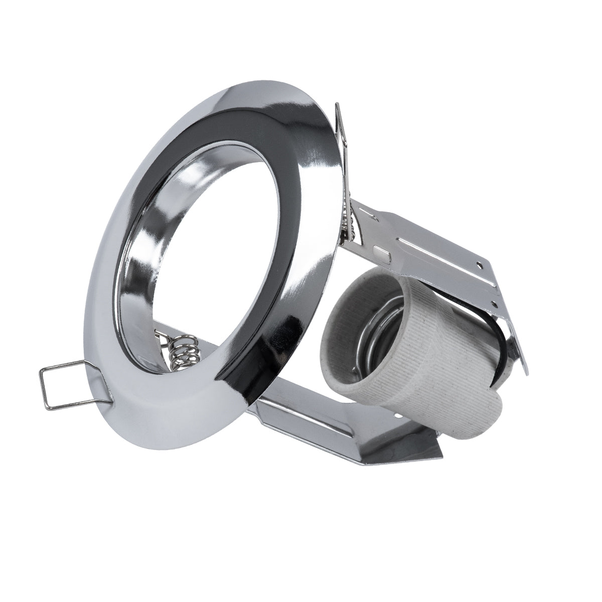 ACIDA 77847 Χωνευτή Στρογγυλή Μεταλλική Βάση Μπετού για Λάμπα R63 με Ντουί E27 AC 220-240V IP20 Φ11 x Υ11cm - Νίκελ