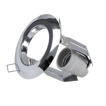 ACIDA 77847 Χωνευτή Στρογγυλή Μεταλλική Βάση Μπετού για Λάμπα R63 με Ντουί E27 AC 220-240V IP20 Φ11 x Υ11cm - Νίκελ