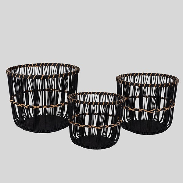 S/3 ΚΑΛΑΘΙΑ ΨΑΘΙΝΑ ΜΑΥΡΑ 37x37x30 32x32x27 27x27x23