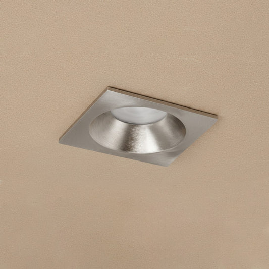 EPSILON KLV-101-0049 Χωνευτό Φωτιστικό Downlight Σποτ Μπάνιου για Λάμπα MR16 με Ντουί GU10 AC 220-240V Αδιάβροχο IP65 - Νίκελ Βούρτσας - Μ8.5 x Π8.5 x Υ4.4 / Q7.5 x 7.5
