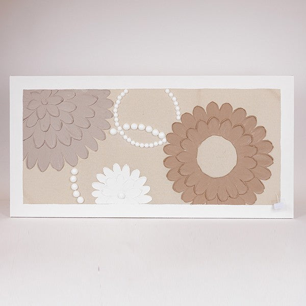 ΠΙΝΑΚΑΣ ΚΑΜΒΑΣ ΛΟΥΛΟΥΔΙΑ ΜΠΕΖ - ΛΕΥΚΟΣ - ΚΑΦΕ 120x3x60