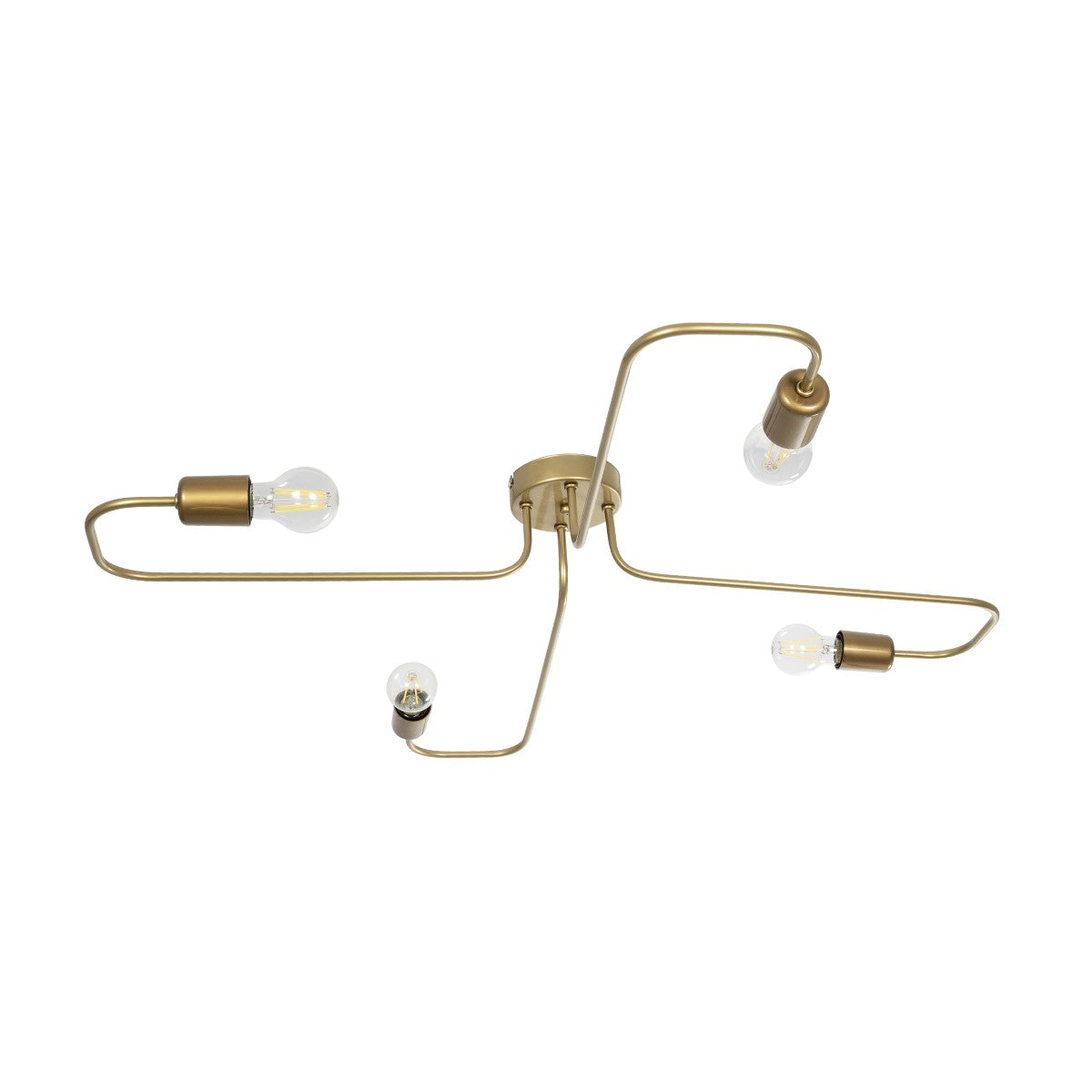 MOORNA 201-0065 Vintage Φωτιστικό Οροφής Πλέγμα Πολύφωτο 4 x E27 IP20 Χρυσό Μέταλλο - Μ97 x Π97 x Υ7