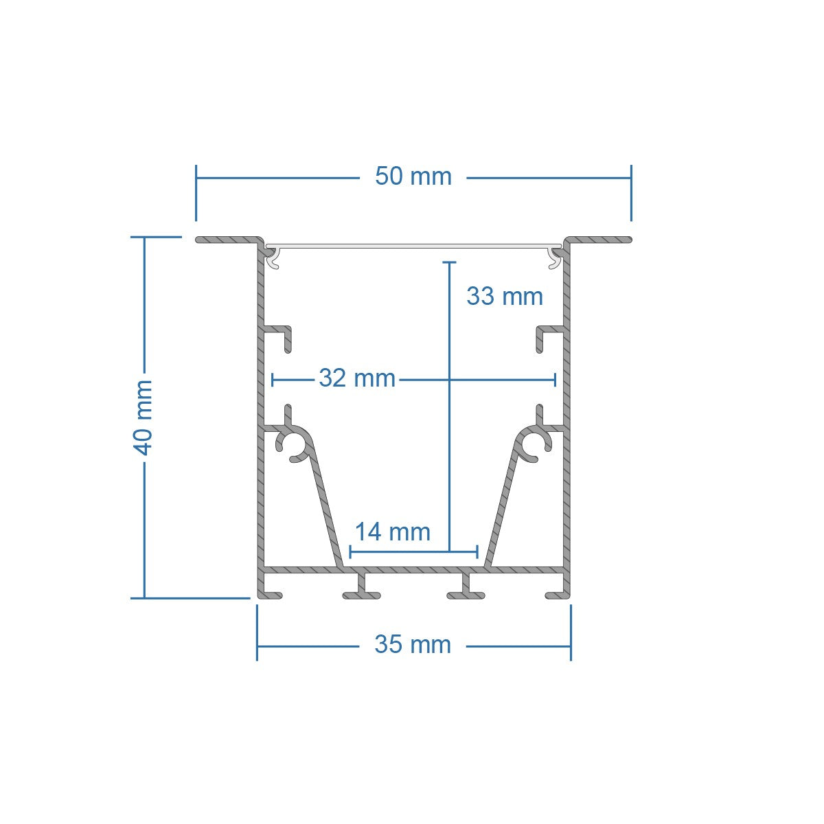 ALP-LINEAR RECESSA 61786-3M Χωνευτό Προφίλ Αλουμινίου με Λευκό Γαλακτερό Πατητό Κάλυμμα για Ταινίες LED IP20 - Μαύρο Ματ - Μ300 x Π3.5 x Υ4cm