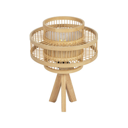 TULUM 01991 Boho Table Lamp with 1 x E27 AC 220-240V IP20 - Beige - L30 x W30 x H41