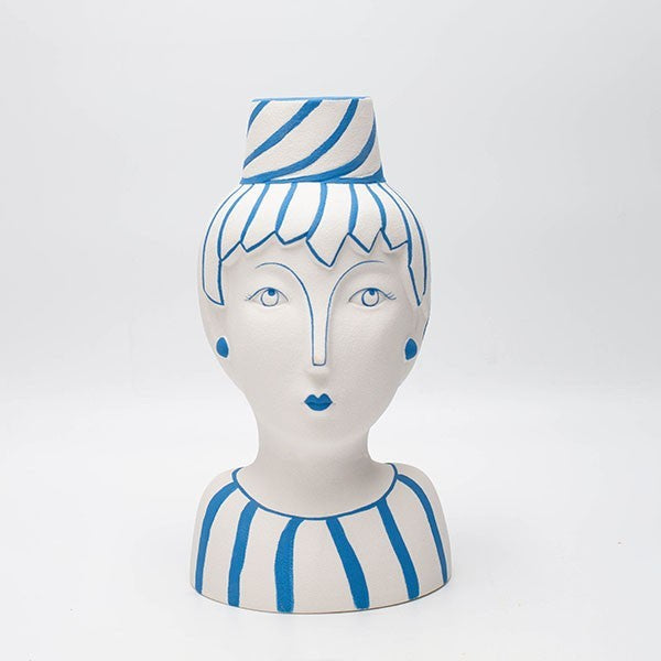 ΒΑΖΟ ΠΡΟΣΩΠΟ ΠΟΡΣΕΛΑΝΗ ΛΕΥΚΟ-ΓΑΛΑΖΙΟ 14x13.8x25.6