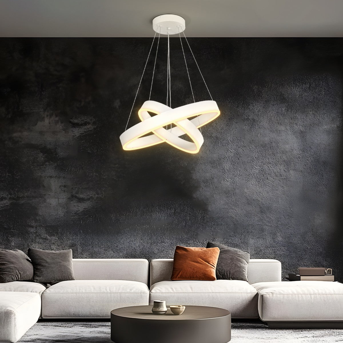 VENOM 61186-DECO Μοντέρνο Κρεμαστό Φωτιστικό Οροφής LED 75W 8818lm 120° AC 220-240V IP20 Ρυθμιζόμενο Λευκό CCT με Χειριστήριο από 2700K έως 6000K Dimmable - Lumileds SMD Chip - Λευκό Ματ - Μ60 x Π60 x Υ40