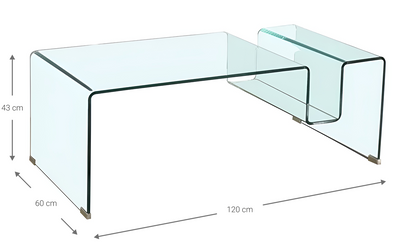 Τραπεζάκι Σαλονιού Crystal Flux 120x60x43