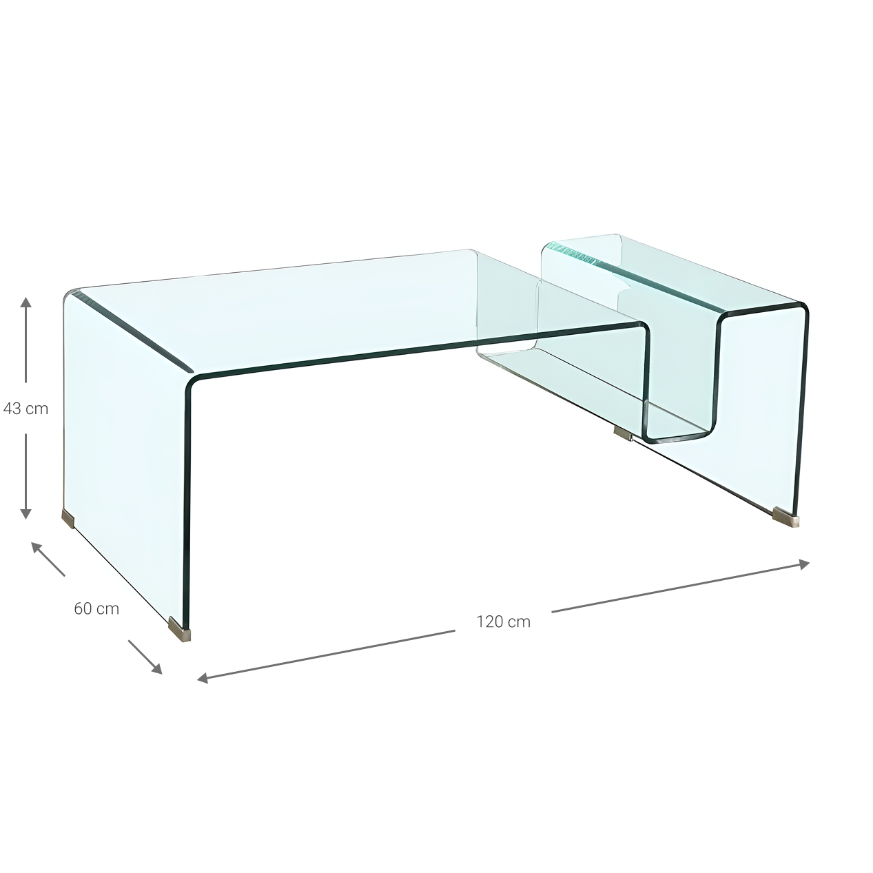 Τραπεζάκι Σαλονιού Crystal Flux 120x60x43