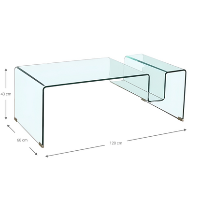Τραπεζάκι Σαλονιού Crystal Flux 120x60x43