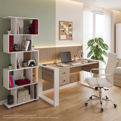 STUDENT SET 3 PCS DESK-BOOKCASE-OFFICE CHAIR WHITE