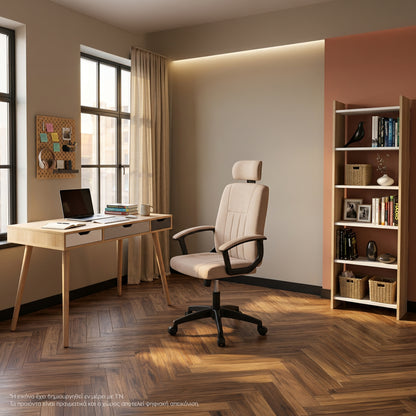 STUDENT SET 3 PCS DESK-BOOKCASE-OFFICE CHAIR SONAMA/BEIGE