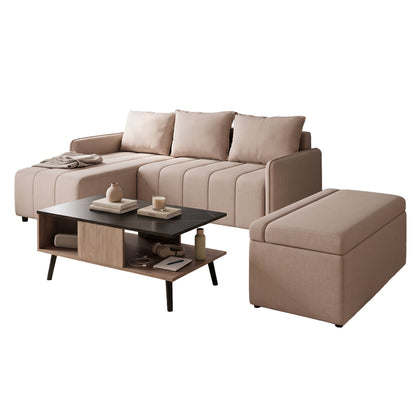 STUDENT LIVING ROOM SET 3 PCS BEIGE