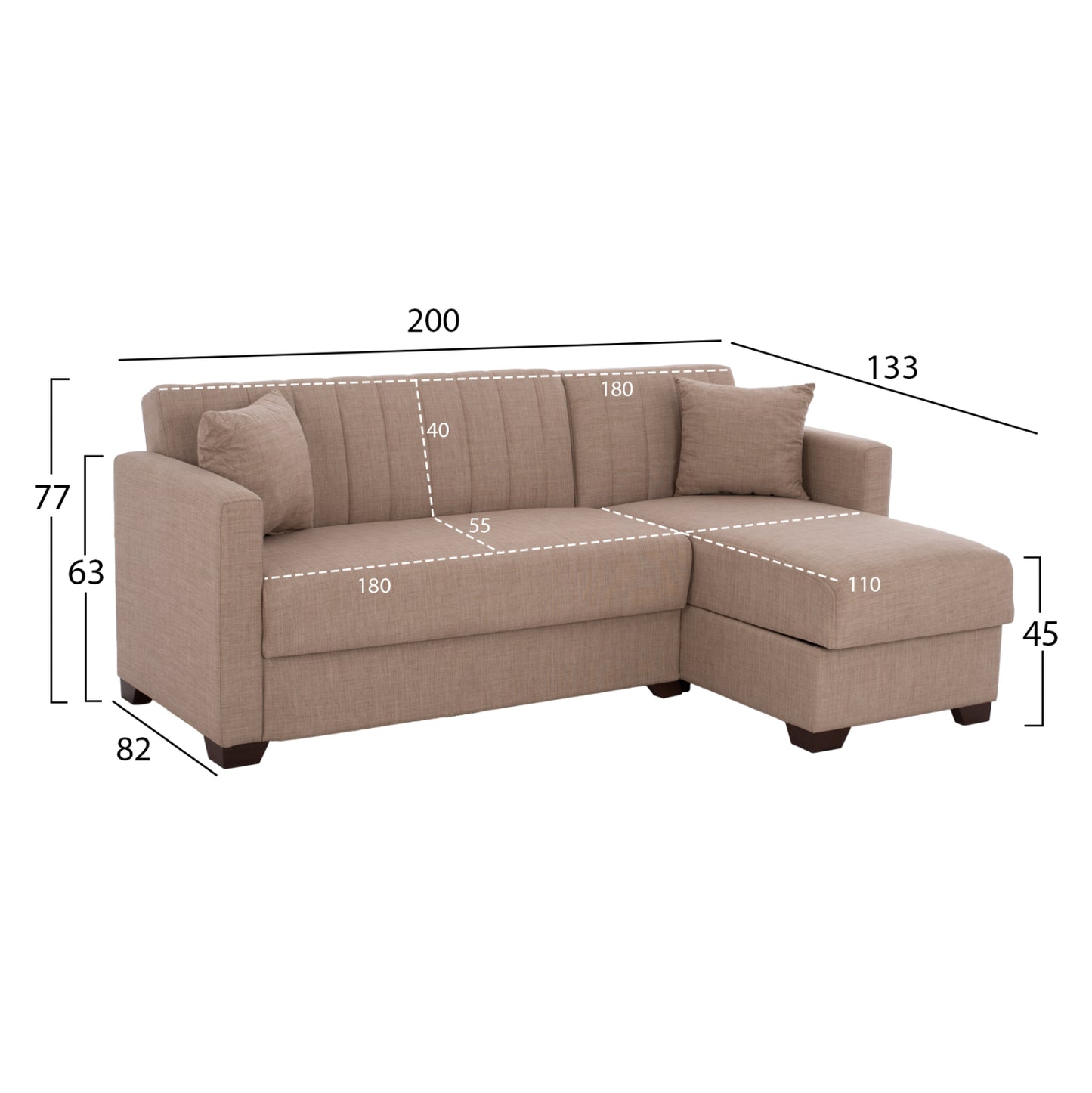 STUDENT LIVING ROOM SET 4 PCS SONAMA-BEIGE