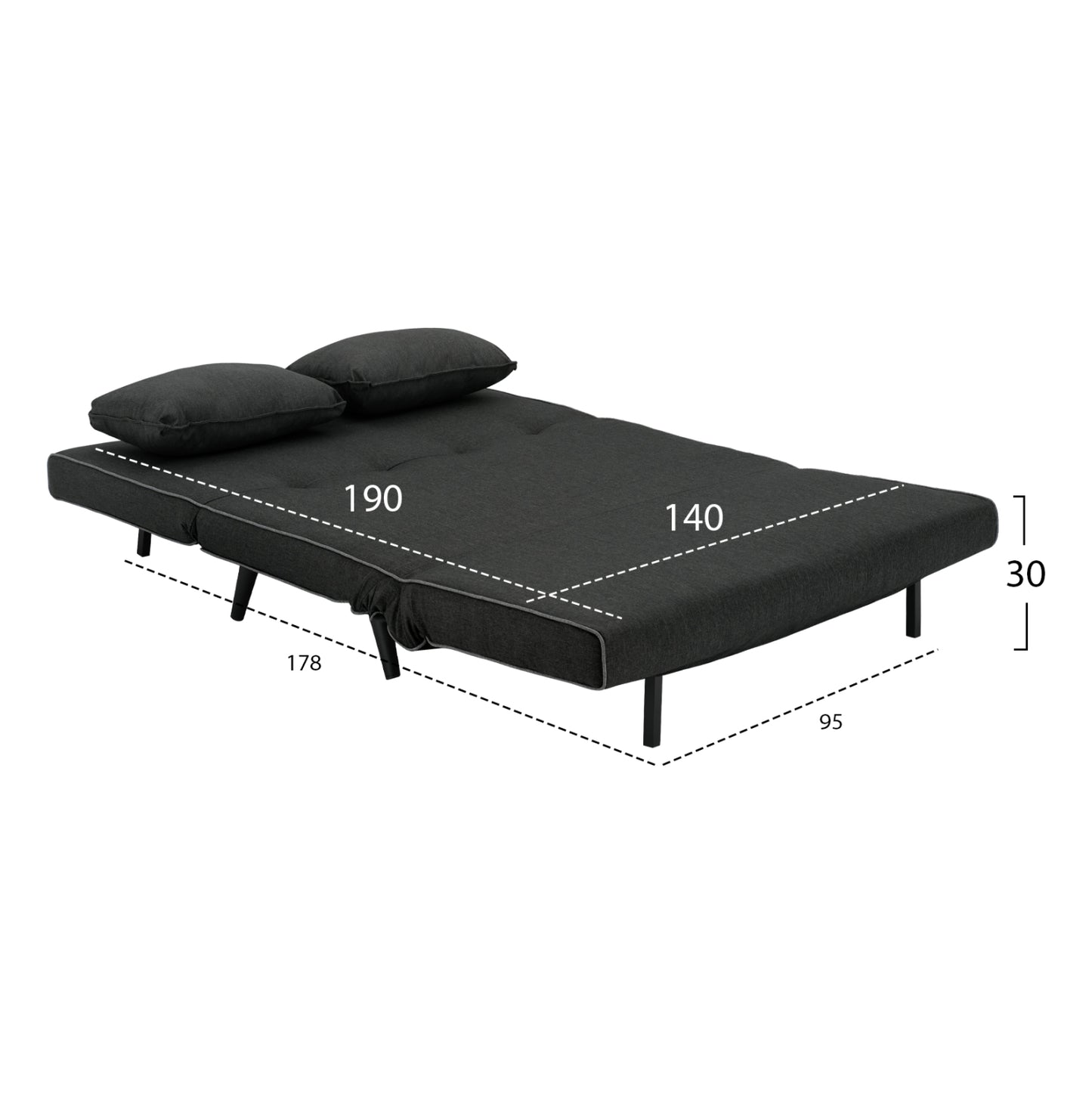 STUDENT LIVING ROOM SET DARK GREY