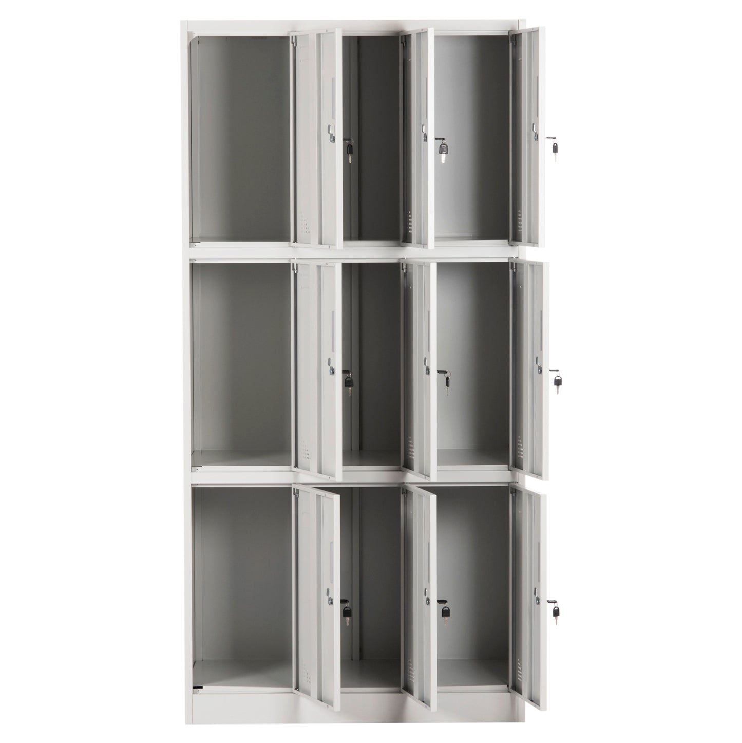 METAL LOCKER MALMOE 9 DOOR WITH LOCKS GREY 90x45x185