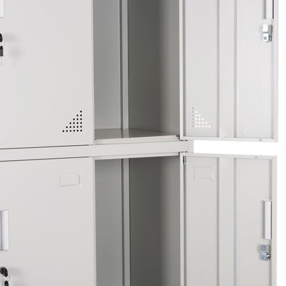 METAL LOCKER MALMOE 9 DOOR WITH LOCKS GREY 90x45x185