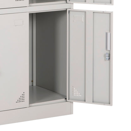 METAL LOCKER MALMOE 9 DOOR WITH LOCKS GREY 90x45x185