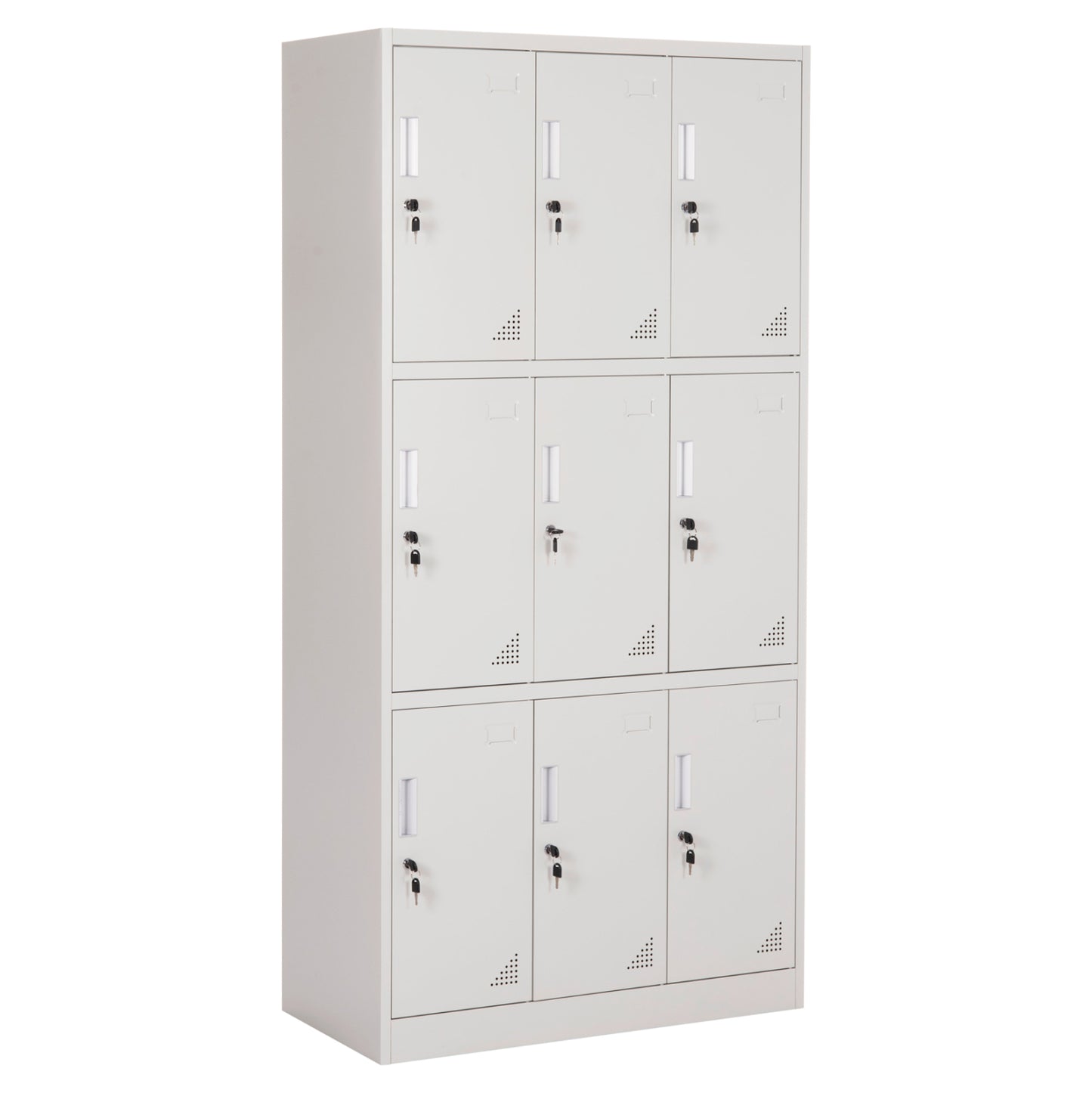 METAL LOCKER MALMOE 9 DOOR WITH LOCKS GREY 90x45x185