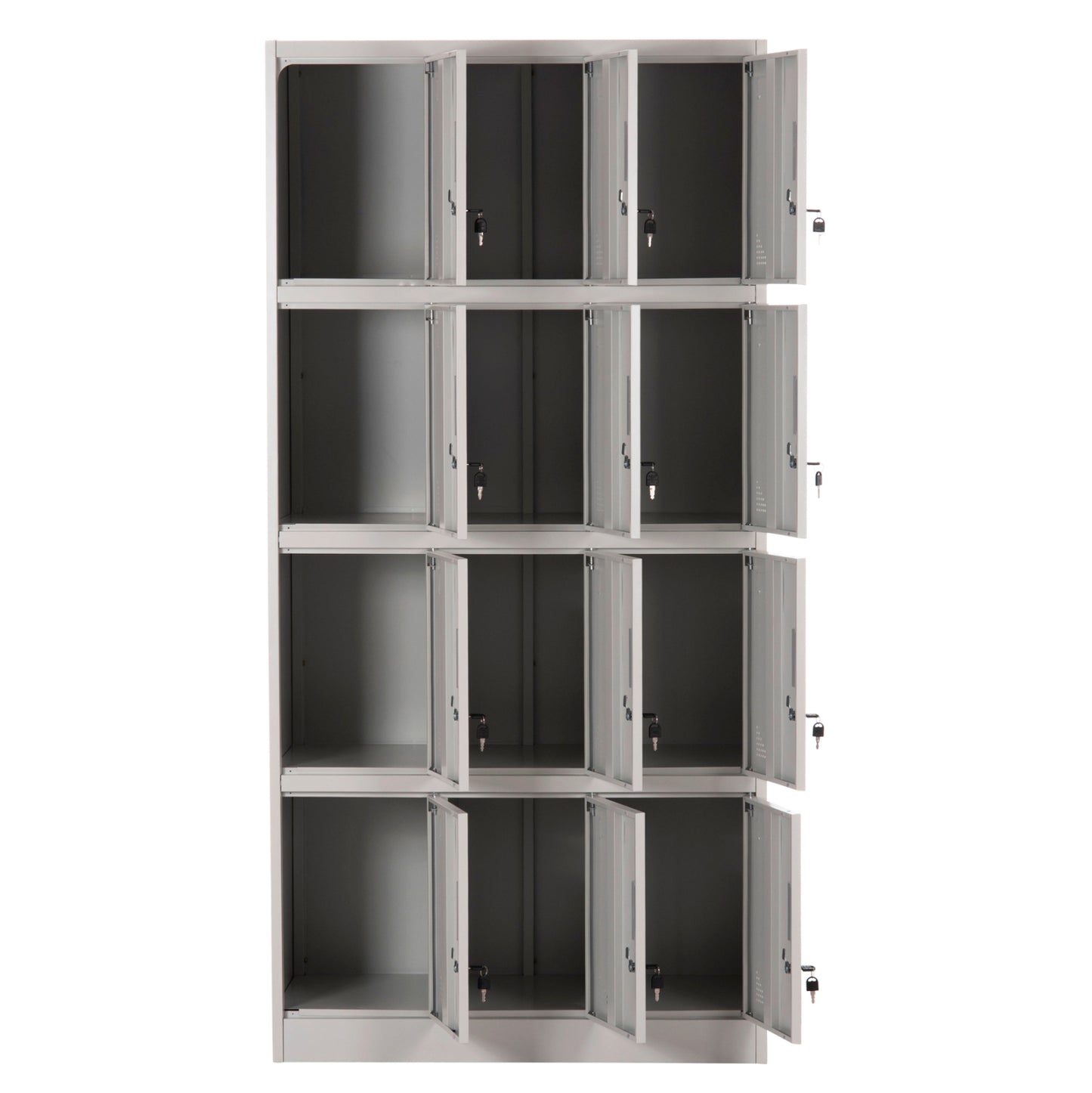 BEXLEY METAL LOCKER WITH 12 COMPARTMENTS WITH KEY GREY 90x45x185