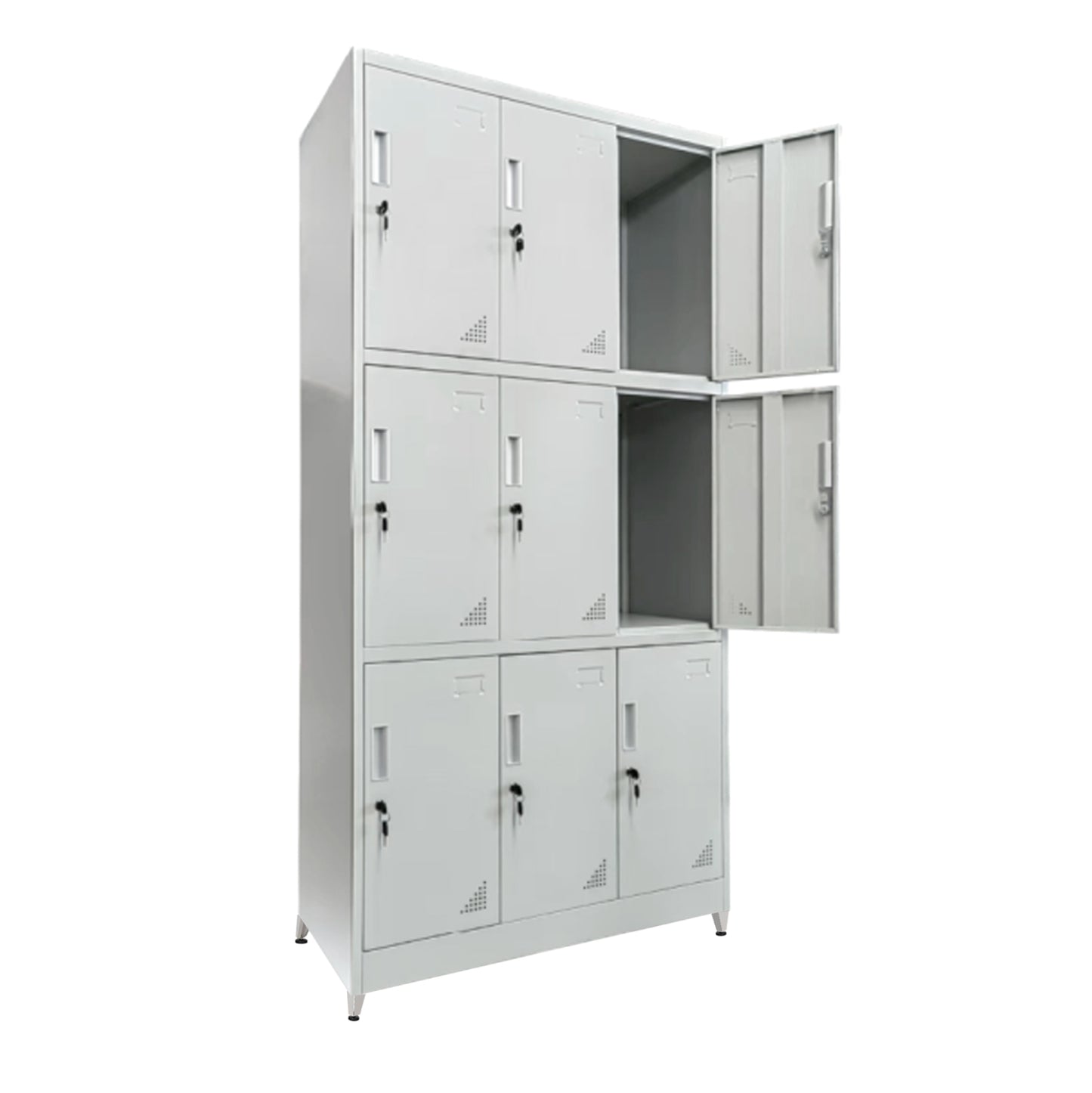MALMOE METAL CABINET WITH LEGS 9 DRAWERS GREY 90x45x195