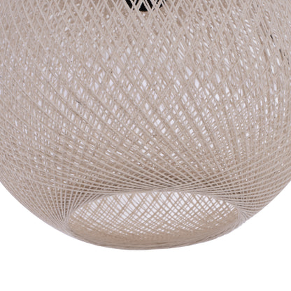 ARTICULATED WOODEN FLOOR LAMP WITH SPHERICAL ROPE SHADE 40x30x160