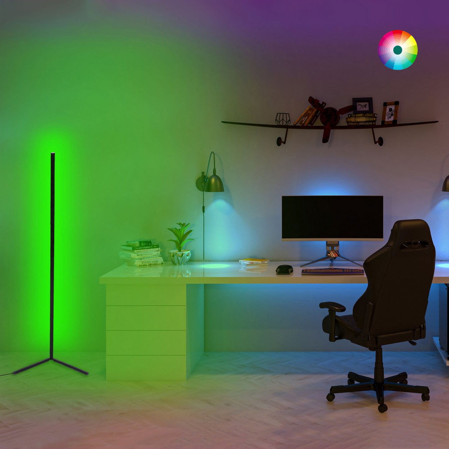 ΦΩΤΙΣΤΙΚΟ ΔΑΠΕΔΟΥ ΜΑΥΡΟ ΜΕ RGB LED & ΑΣΥΡΜΑΤΟ ΧΕΙΡΙΣΤΗΡΙΟ 30x30x120