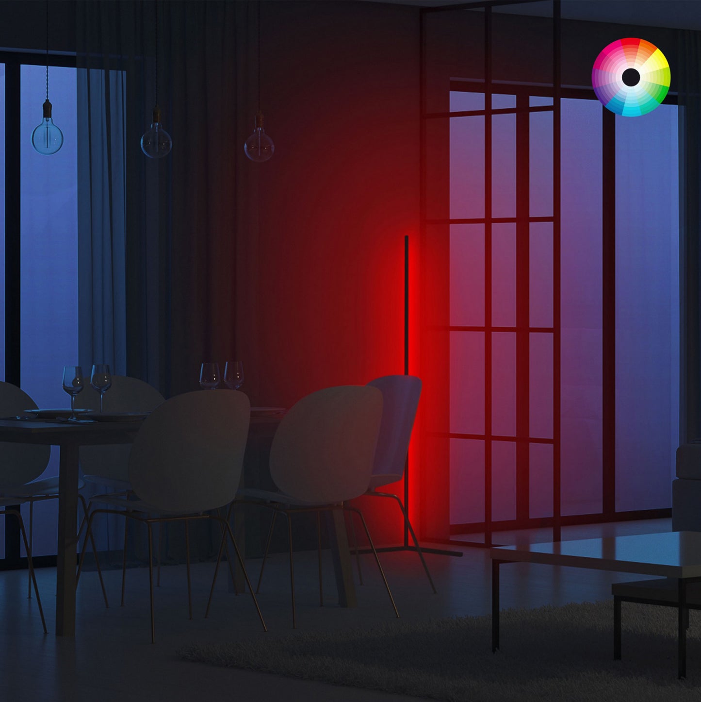 ΦΩΤΙΣΤΙΚΟ ΔΑΠΕΔΟΥ ΜΑΥΡΟ ΜΕ RGB LED & ΑΣΥΡΜΑΤΟ ΧΕΙΡΙΣΤΗΡΙΟ 30x30x120
