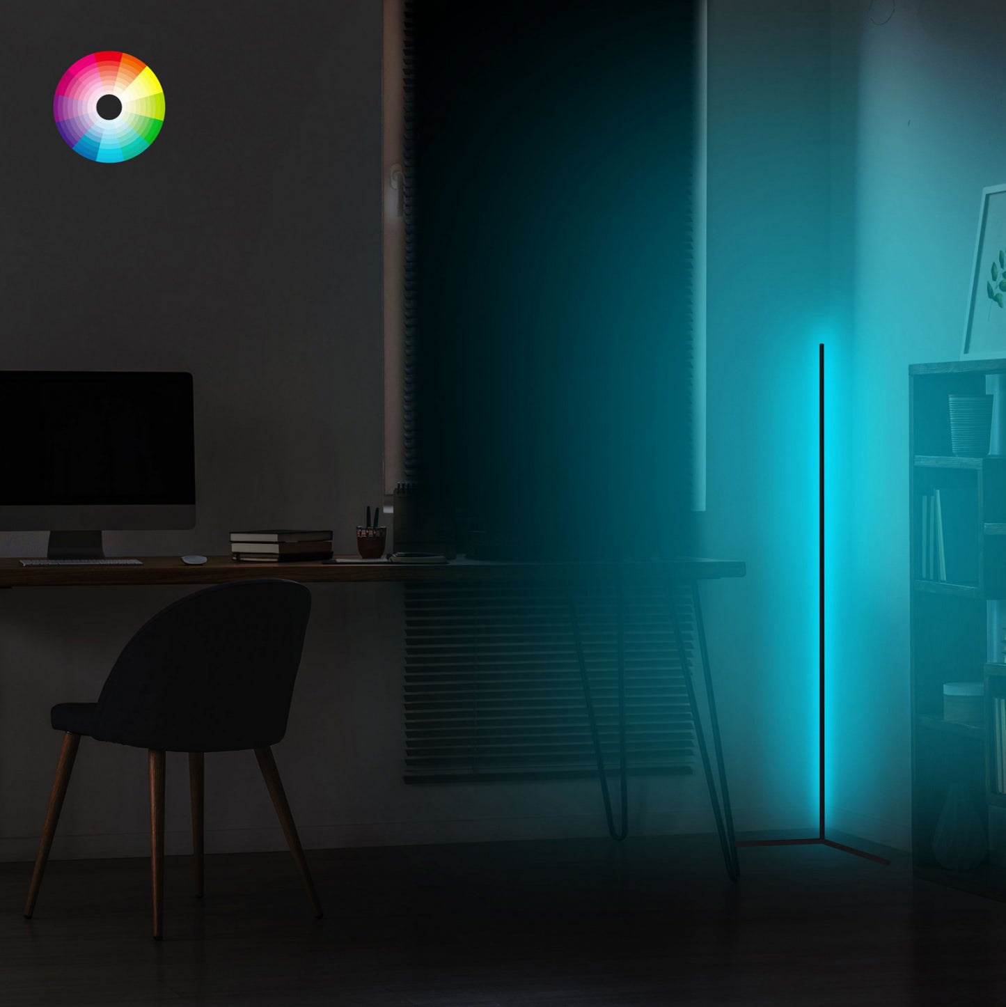 ΦΩΤΙΣΤΙΚΟ ΔΑΠΕΔΟΥ ΜΑΥΡΟ ΜΕ RGB LED & ΑΣΥΡΜΑΤΟ ΧΕΙΡΙΣΤΗΡΙΟ 30x30x120