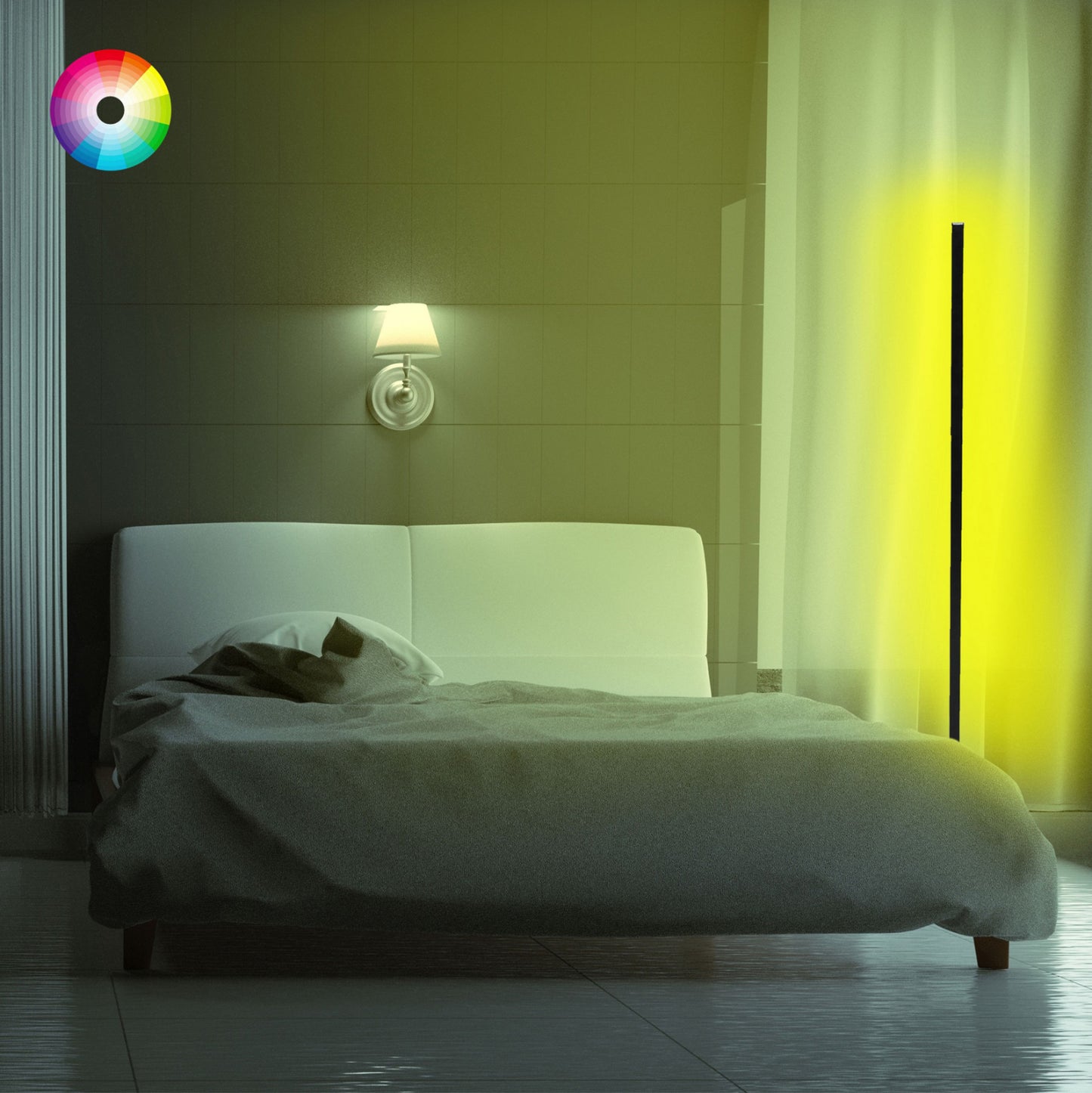 ΦΩΤΙΣΤΙΚΟ ΔΑΠΕΔΟΥ ΜΑΥΡΟ ΜΕ RGB LED & ΑΣΥΡΜΑΤΟ ΧΕΙΡΙΣΤΗΡΙΟ 30x30x120