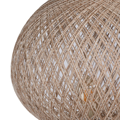 WOODEN FLOOR LAMP WITH BEIGE ROPE SHADE D38x145