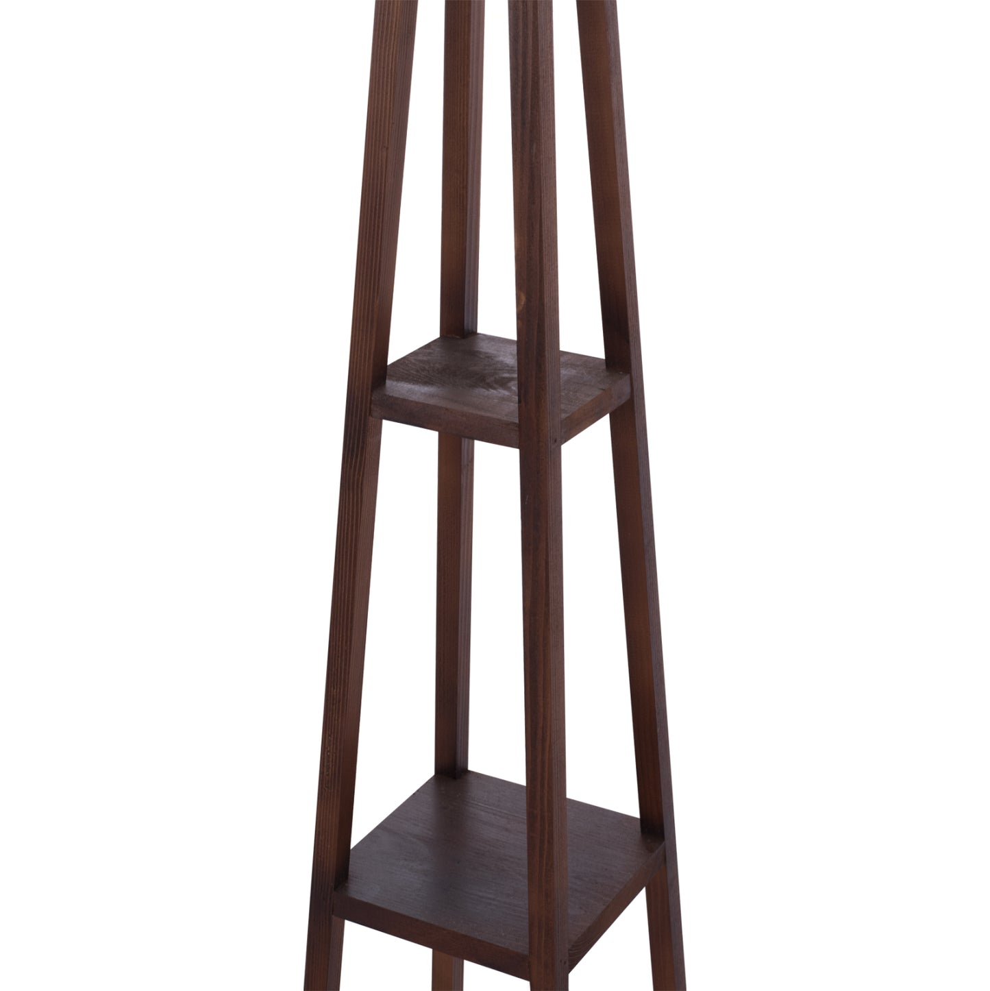 WOODEN FLOOR LAMP WITH WALNUT LEGS AND BEIGE SHADE 26x26x156