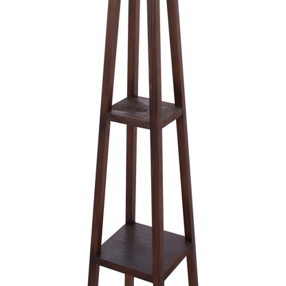 WOODEN FLOOR LAMP WITH WALNUT LEGS AND BEIGE SHADE 26x26x156
