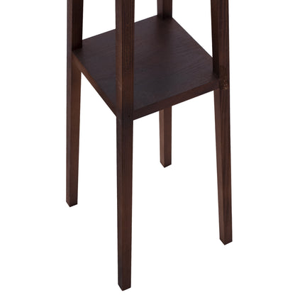 WOODEN FLOOR LAMP WITH WALNUT LEGS AND BEIGE SHADE 26x26x156