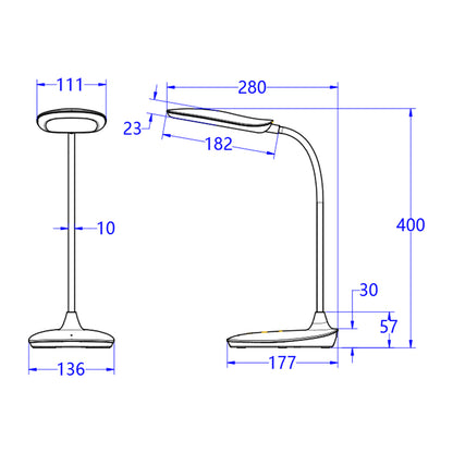 ΦΩΤΙΣΤΙΚΟ ΓΡΑΦΕΙΟΥ LED BLAIN ΓΑΛΑΖΙΟ ΛΕΥΚΟ ABS 13,6x17,7x40