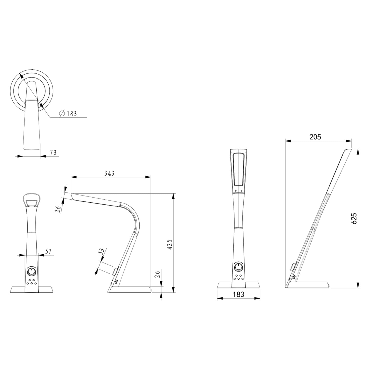 ΦΩΤΙΣΤΙΚΟ ΓΡΑΦΕΙΟΥ LED BLAIN PRO ΜΑΥΡΟ ΧΡΩΜΑ 34,3x18,3x42,5
