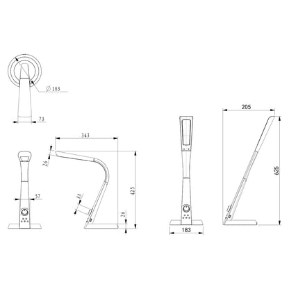 ΦΩΤΙΣΤΙΚΟ ΓΡΑΦΕΙΟΥ LED BLAIN PRO ΜΑΥΡΟ ΧΡΩΜΑ 34,3x18,3x42,5