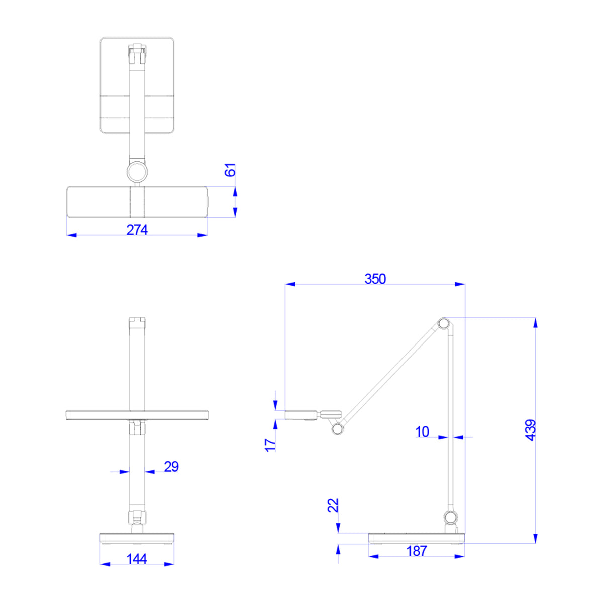 ΦΩΤΙΣΤΙΚΟ ΓΡΑΦΕΙΟΥ LED BLAIN PRO ΑΣΗΜΙ ΜΑΤ ABS 35x43,9εκ